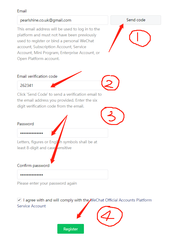 Get Registered Now: The Ultimate WeChat Official Account Guide for 2023 25 Step 3. Sumbit an email to manage this Service Account.